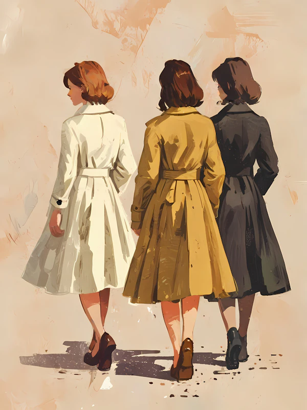 Women in Elegant Trench Coats