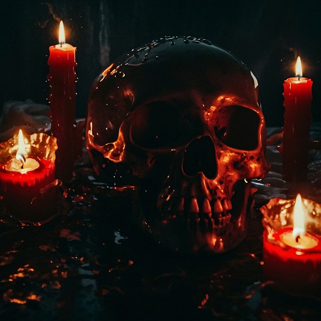 Skull with Candles