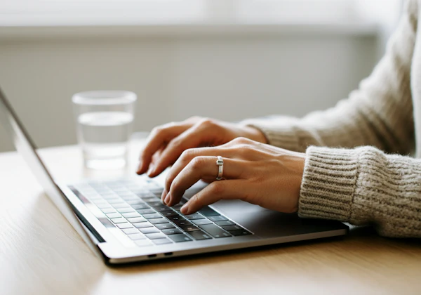 Typing on Laptop Close-Up