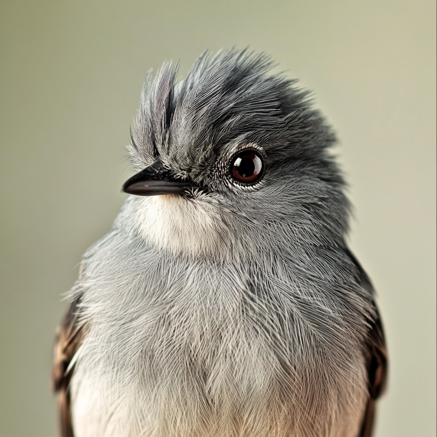 Close-up of a Small Bird with Detailed Plumage