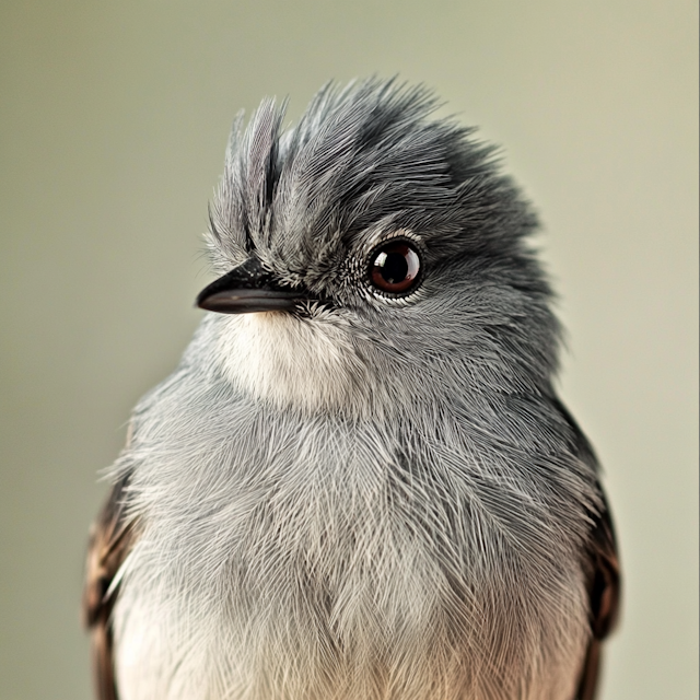 Close-up of a Small Bird with Detailed Plumage