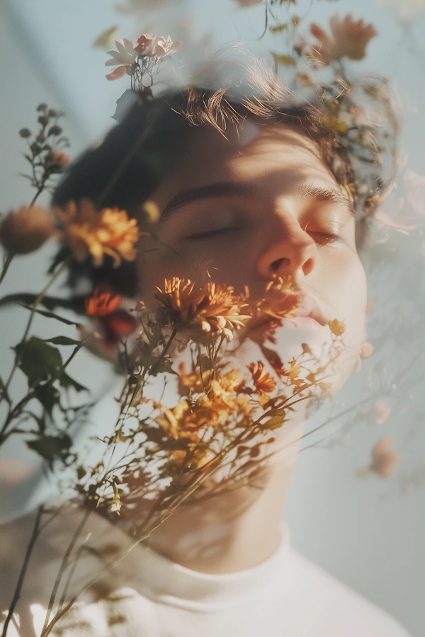 Serene Floral Contemplation