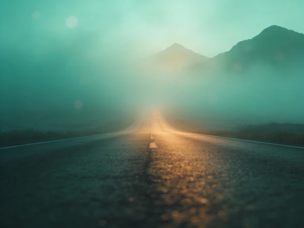 Misty Road at Dawn