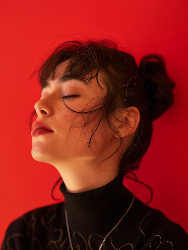 Serene Woman with Eyes Closed
