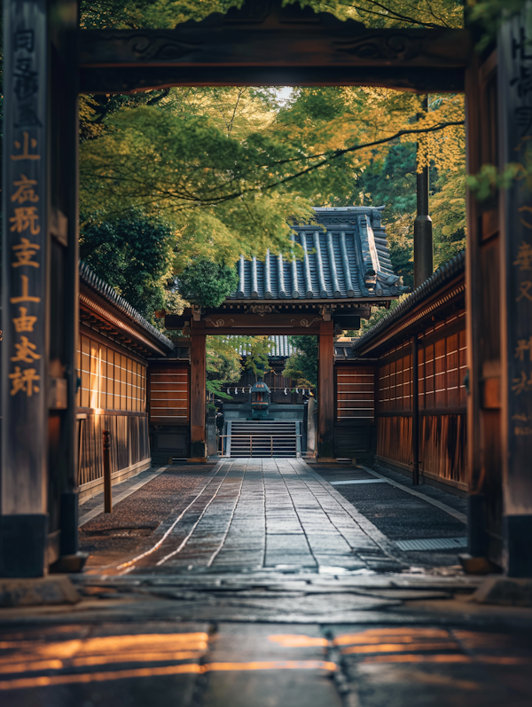 Serene Japanese Torii Pathway