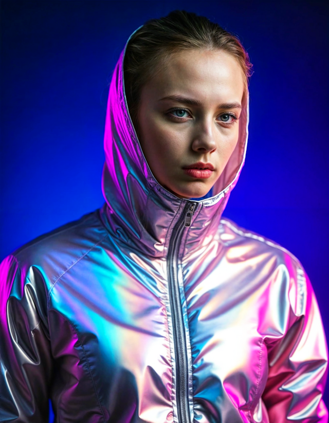 Iridescent Jacket Portrait