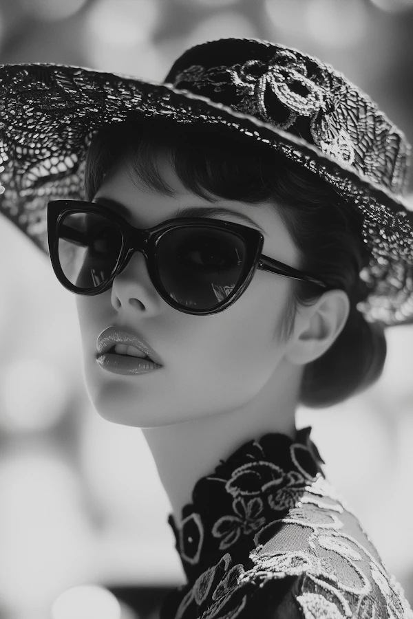 Elegant Woman in Monochrome Fashion