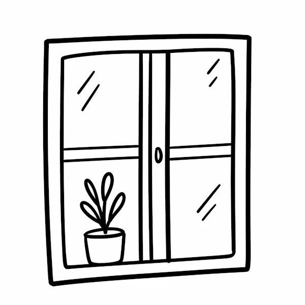Window with Plant