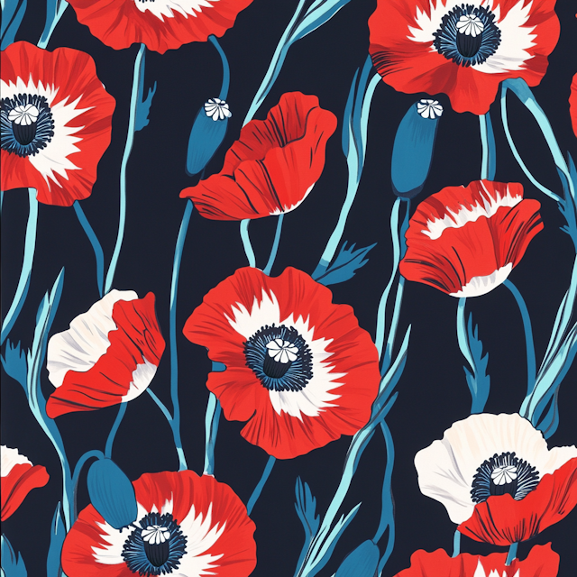 Vibrant Poppy Flower Pattern