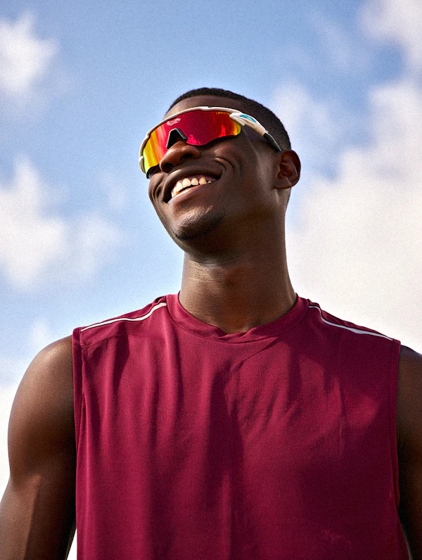 Smiling Athlete Outdoors