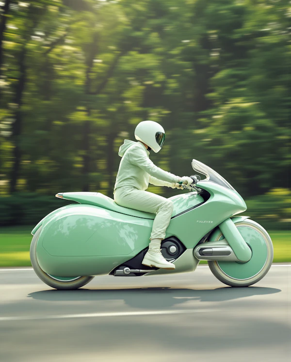 Futuristic Motorcycle Ride