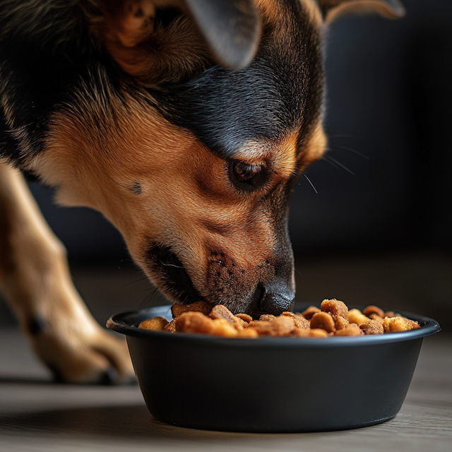 Dog Eating Kibble