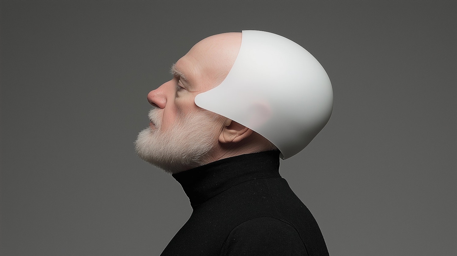 Futuristic Profile of an Older Man