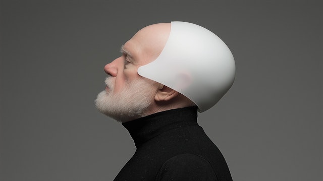 Futuristic Profile of an Older Man