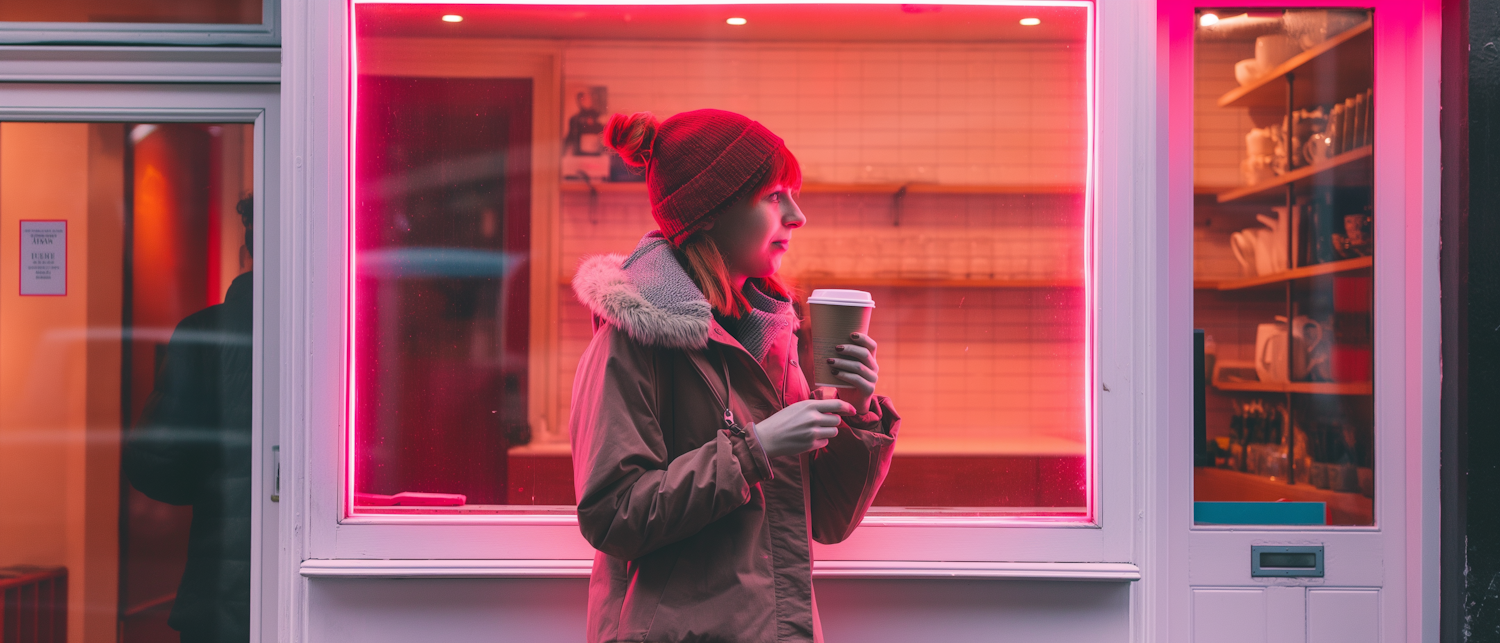 Woman in Neon Light