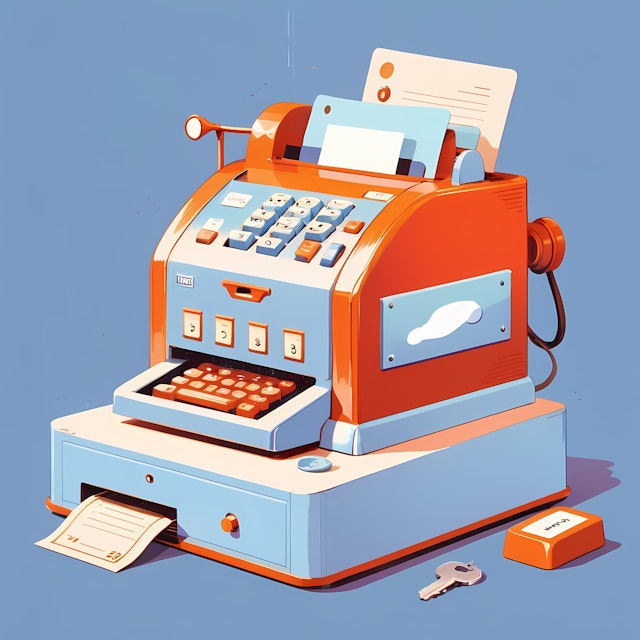 Retro Cash Register Art