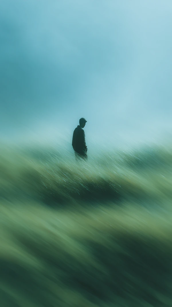 Solitary Figure in Field