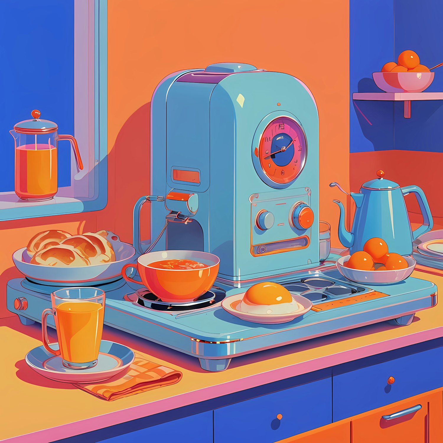 Retro Kitchen Morning