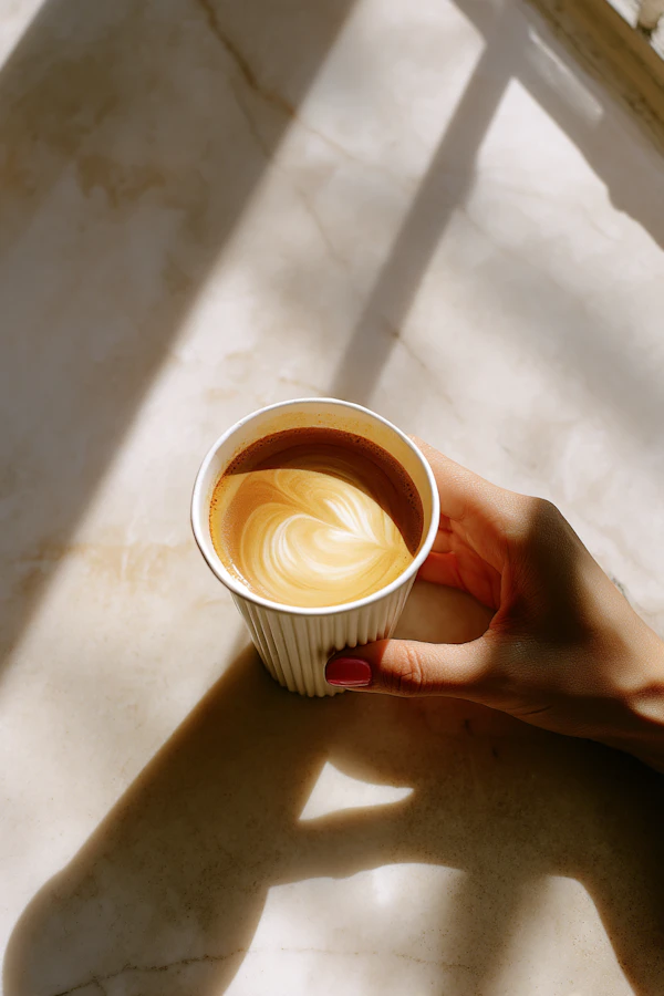 Latte and Manicured Hand