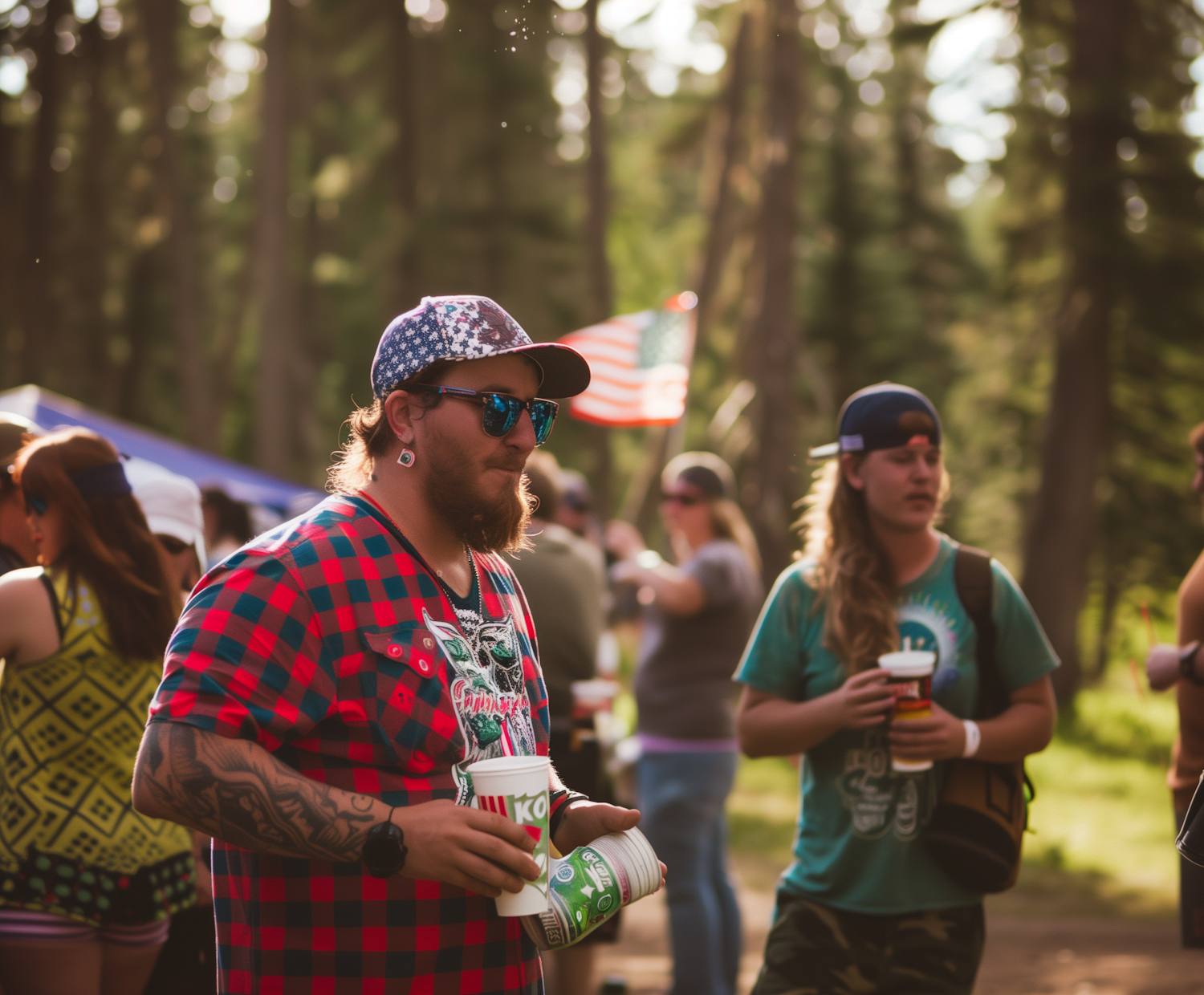 Man at Outdoor Festival