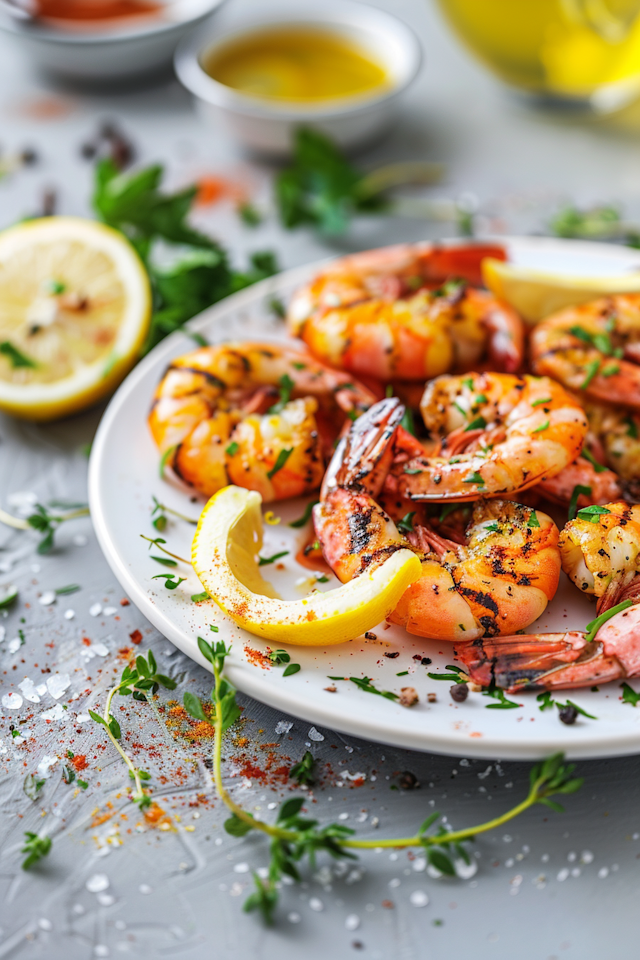 Grilled Prawns with Lemon and Herbs