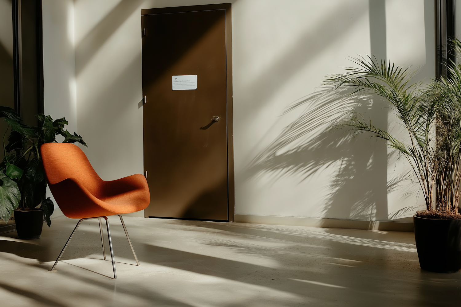 Modern Interior with Orange Chair