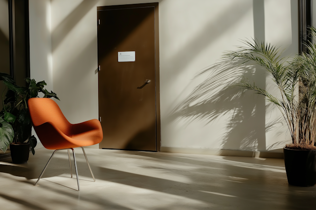 Modern Interior with Orange Chair