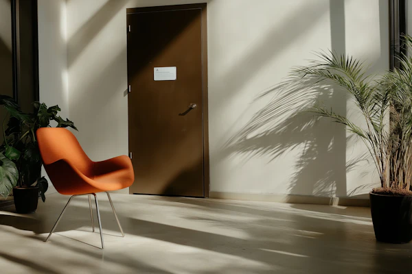 Modern Interior with Orange Chair