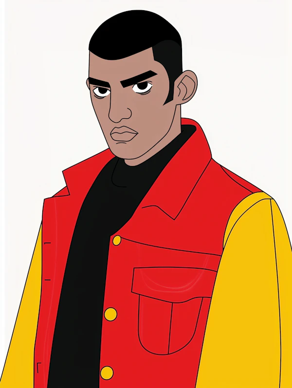 Animated Character with Red Jacket