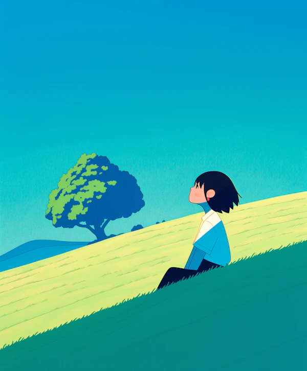 Serene Hill Contemplation