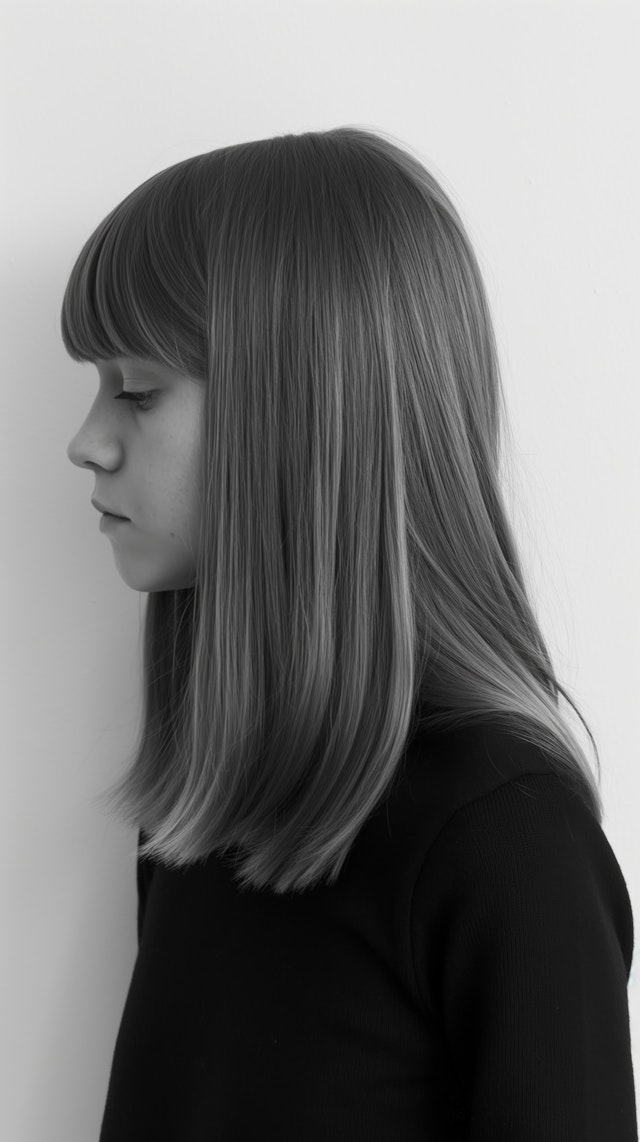 Serene Side Profile of Young Girl