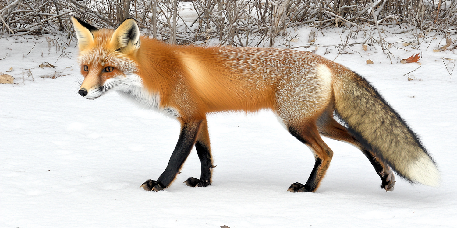 Red Fox in Snowy Landscape