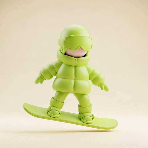 Snowboarder in Action