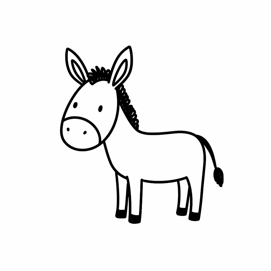 Cartoon Donkey Drawing