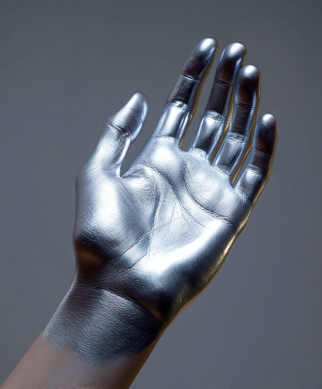Metallic Hand Close-Up