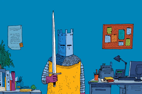 Knight in Modern Office