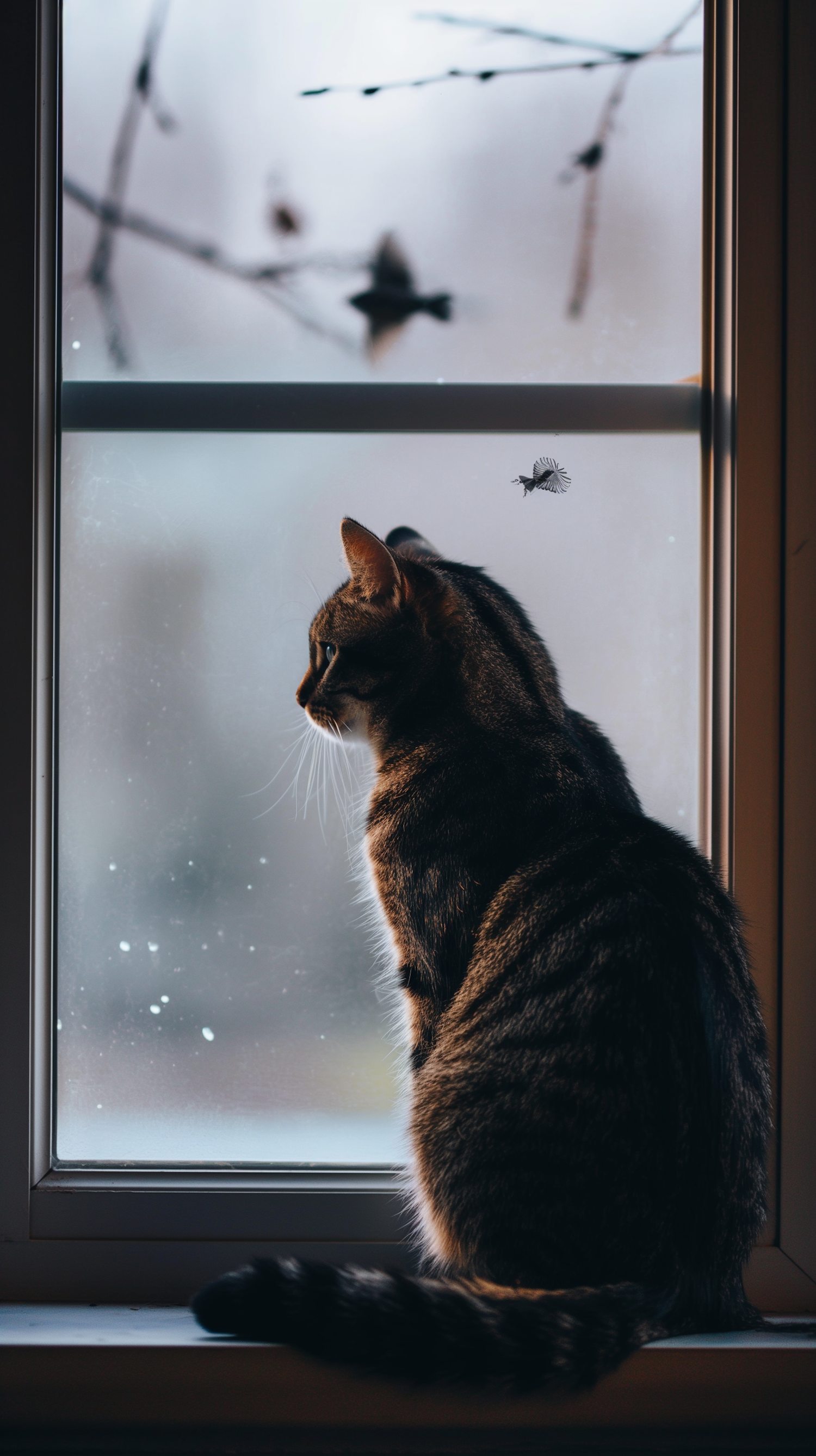 Contemplative Cat at the Window