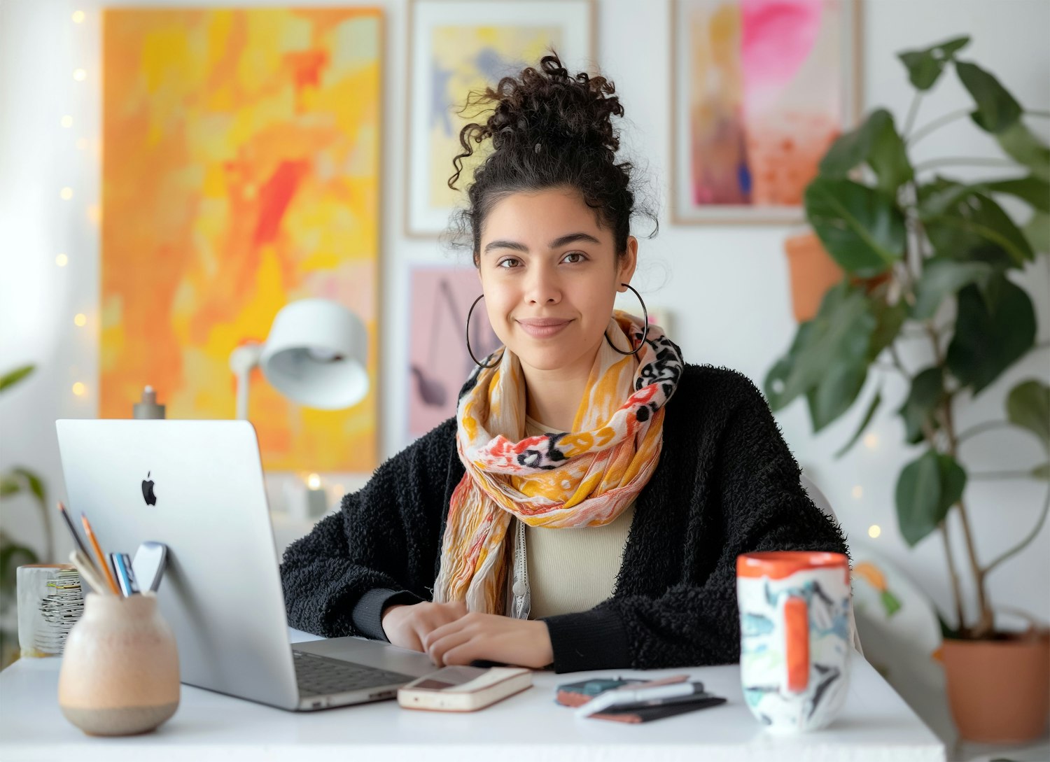 Young Woman at a Creative Workspace