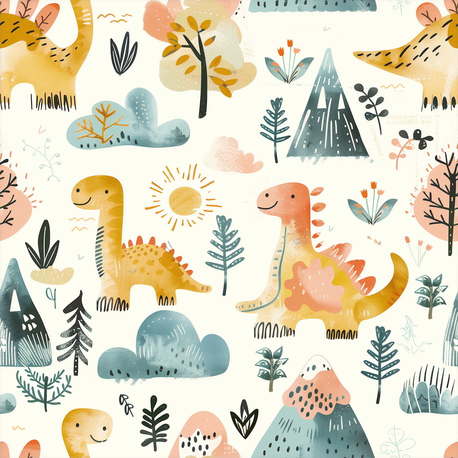 Whimsical Dinosaur Illustration