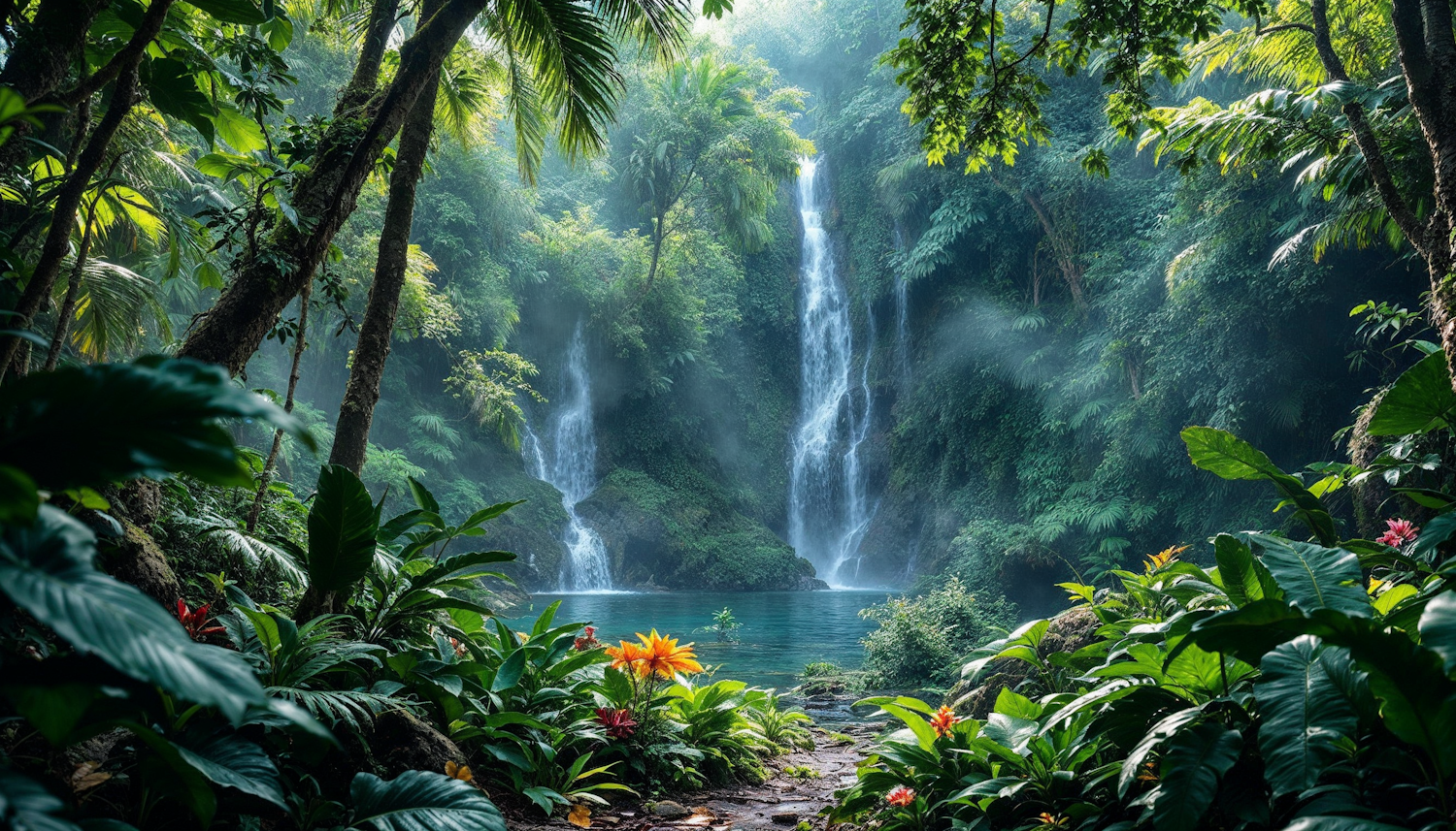 Tropical Rainforest Waterfall