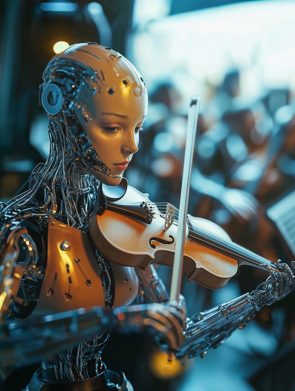 Humanoid Robot Playing Violin