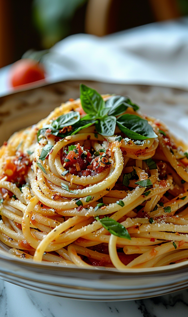 Gourmet Spaghetti Close-Up