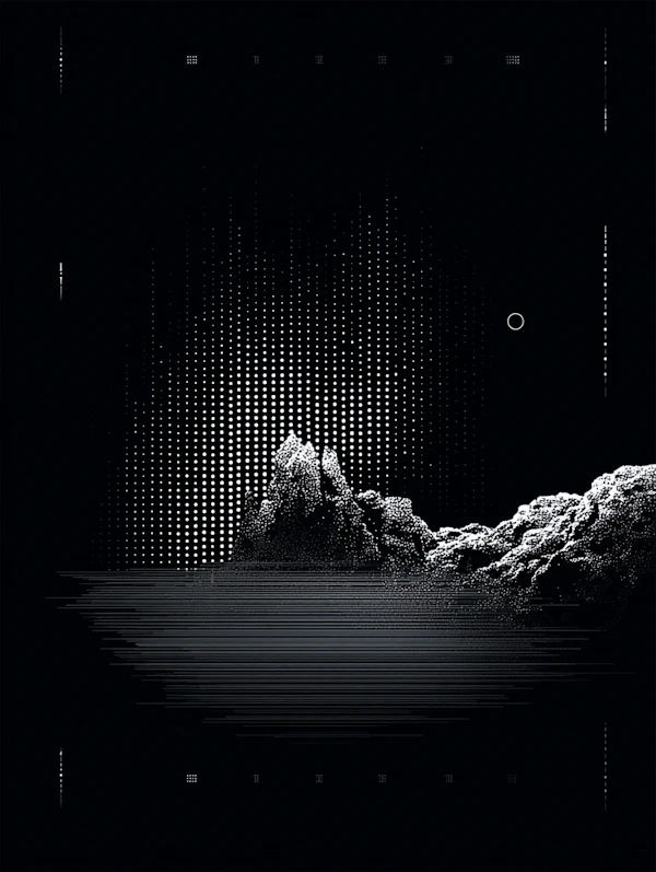 Monochromatic Mountain Art