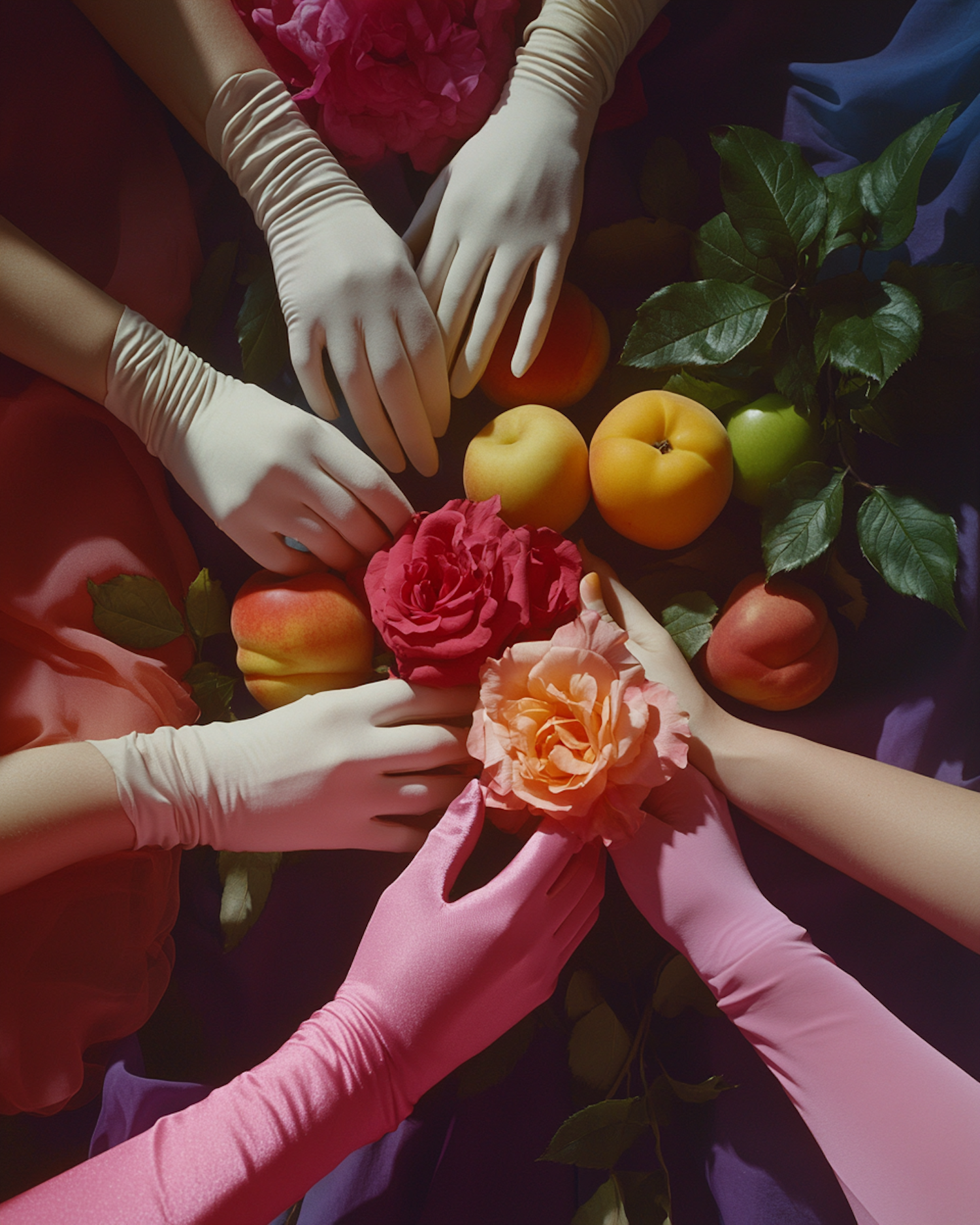 Elegant Hands with Fruits and Flowers