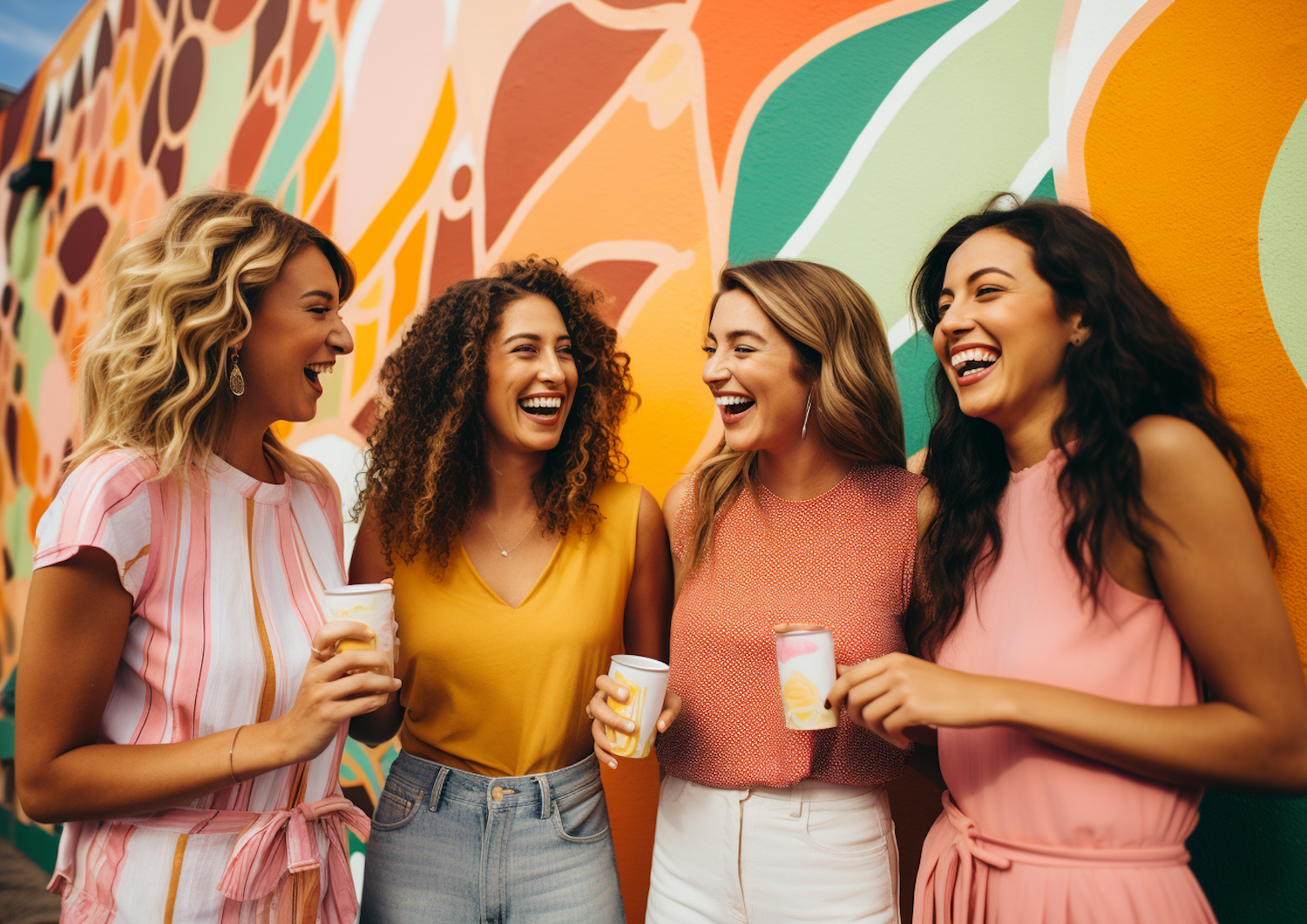 Joyful Friends at a Summer Gathering