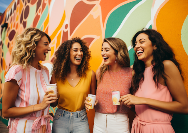 Joyful Friends at a Summer Gathering