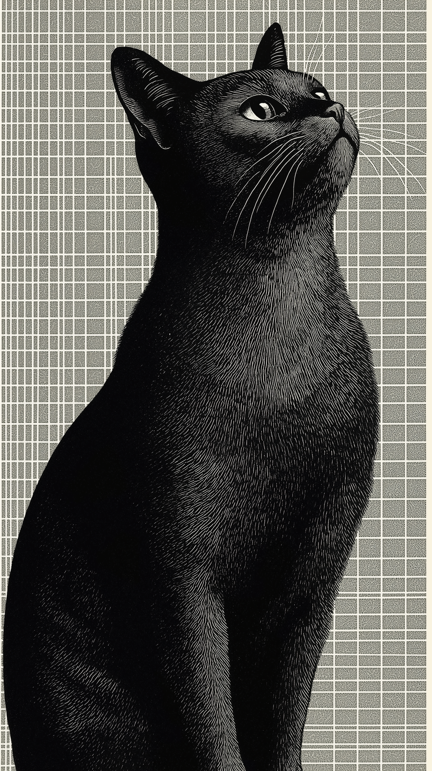 Intricate Black Cat Illustration