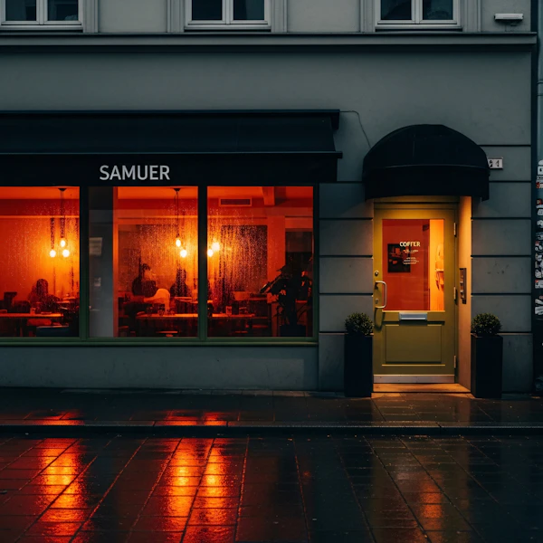 Cozy Café at Night