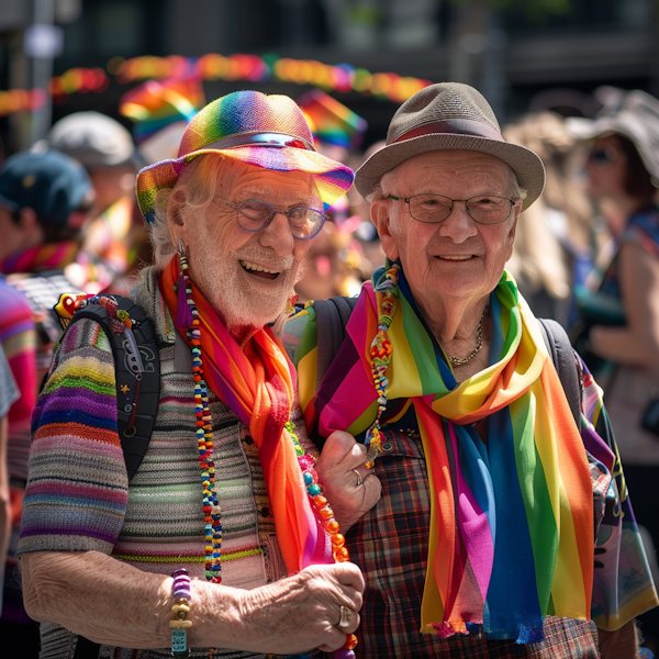 Joyful Elders at Pride Parade