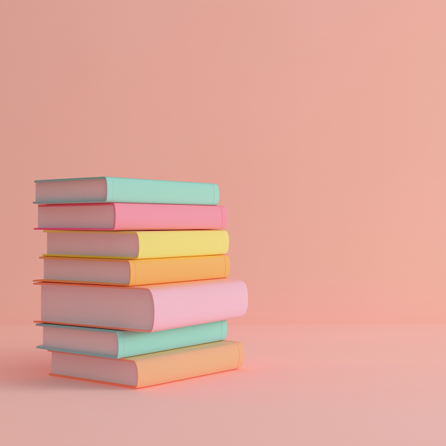 Pastel Colored Books Stacked